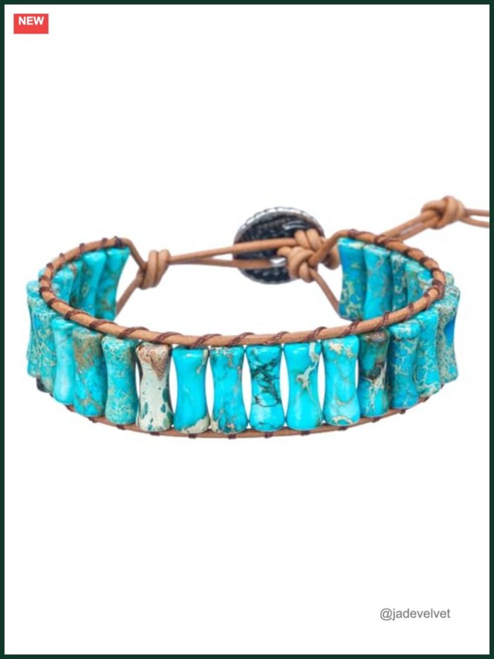 Handmade Turquoise Stone Leather Wrap Bracelet